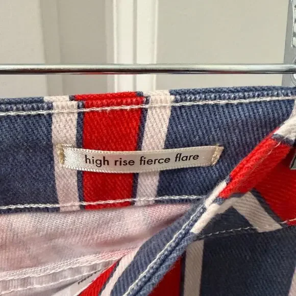 Wrangler Lainey Wilson Women's Patriotic Stripe Flare Jeans Star Spangled 10X32 - Picture 5 of 9